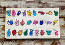 Load image into Gallery viewer, ASL- American Sign Language Alphabet Wooden Puzzle