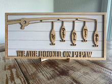Load image into Gallery viewer, Hooked on Dad/Papa-Custom name Fishing Sign