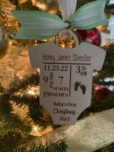 Load image into Gallery viewer, Baby’s First Christmas Onesie Ornament