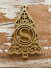 Load image into Gallery viewer, Initial Christmas Tree Ornament