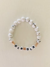 Load image into Gallery viewer, White and Grey with Rose Accents Bracelet