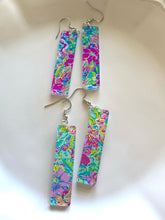 Load image into Gallery viewer, Long Bar Lilly Inspired Acrylic Earrings
