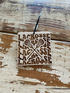 Personalized Lacrosse Wooden Keychain