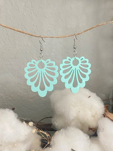 Mint Courtney Fan Earrings