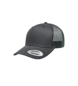 Adult Unisex Charcoal Leather Patch Trucker Hat