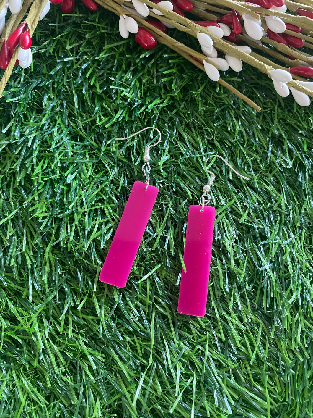 Magenta Bar Acrylic  Earrings