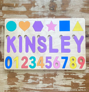 Custom Name Puzzle With Shapes and Numbers