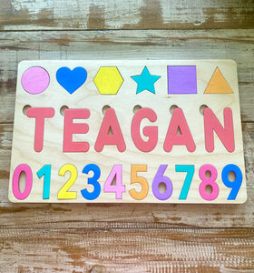 Custom Name Puzzle With Shapes and Numbers