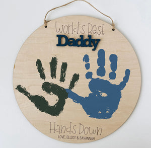 World’s Best Dad/Papa DIY Handprint Sign
