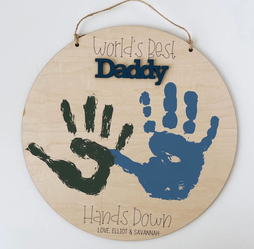 World’s Best Dad/Papa DIY Handprint Sign