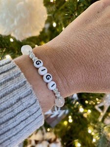 White with White bling accents bracelet