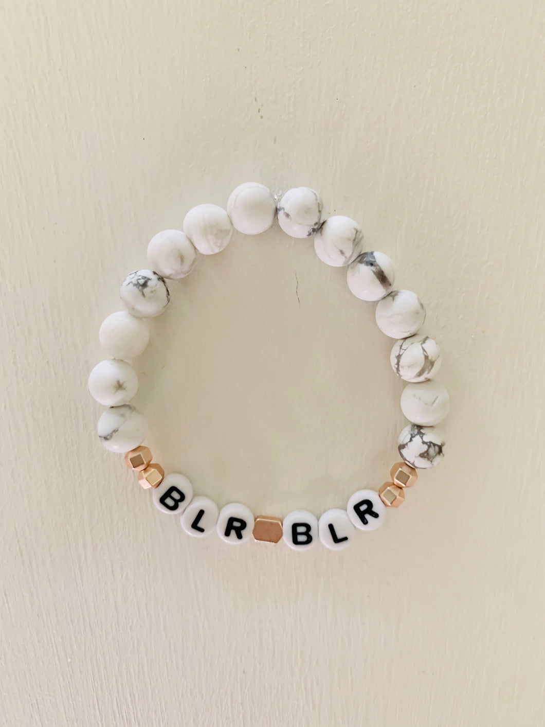 White and Grey with Rose Accents Bracelet