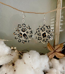 Leopard Print Acrylic Heather Lotus Earrings