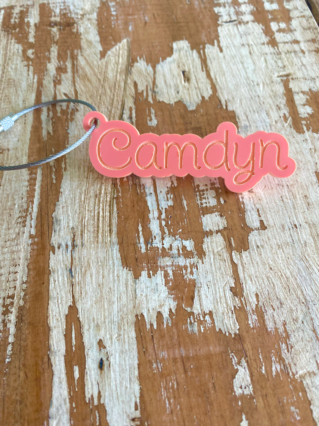 Engraved Acrylic Single Name Keychain or Tag