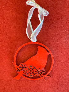 Cardinal With Snowflake Detail Christmas Ornament