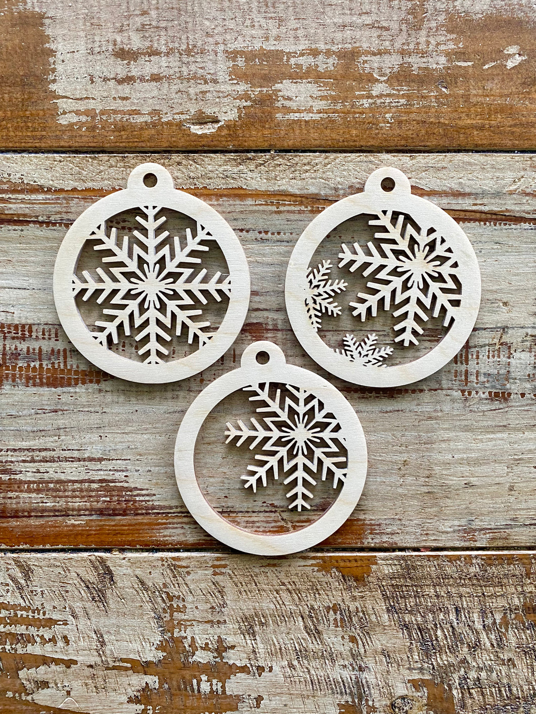 Set of 3 Snowflake ornaments