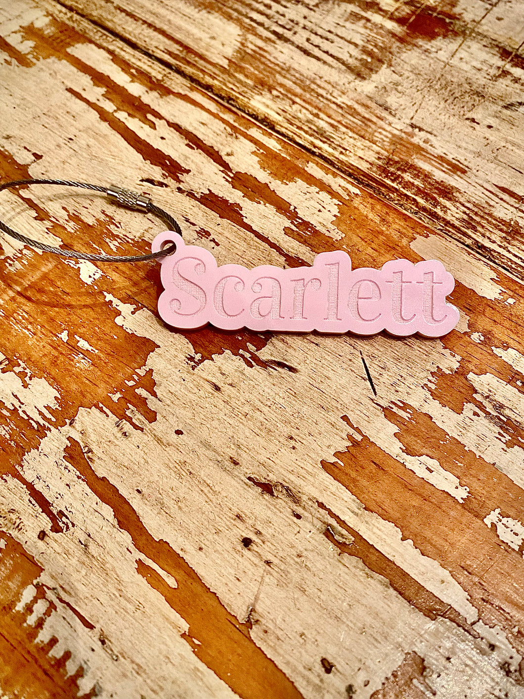 Engraved Acrylic Single Name Keychain or Tag