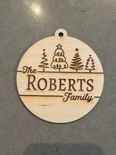 Load image into Gallery viewer, Custom Engraved Family Name Christmas Ornament
