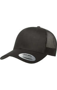 Adult Unisex Black Leather Patch Trucker Hat